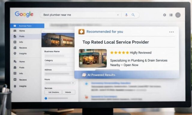Google Business Profile dashboard showing how AI systems interpret and recommend local businesses